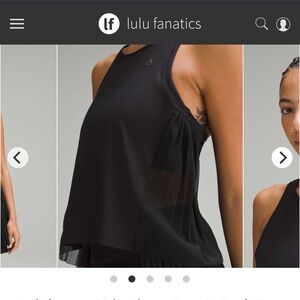 ✨ Lululemon Side Pleats Tennis Tank Top | Black | Size 6